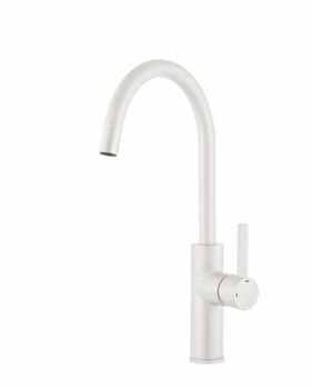 Pegler Jeroni One Hand Sink Mixer With Swan Spout White