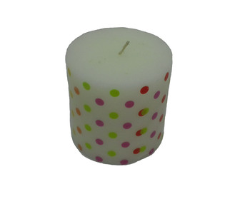Citrus Burst Printed Candles Dots/Stripes 4X4 Hh