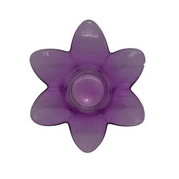 Citrus Burst Gls Flower T Light Hldr Pink/Lime H