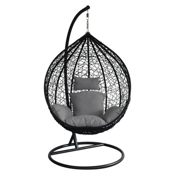 Hanging Egg Chair With Charcoal Cushion (3 Parts)