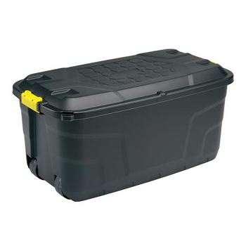 145L Storage Trunk On Wheels Black
