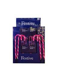 Lit Red/White Candy Cane Stakes