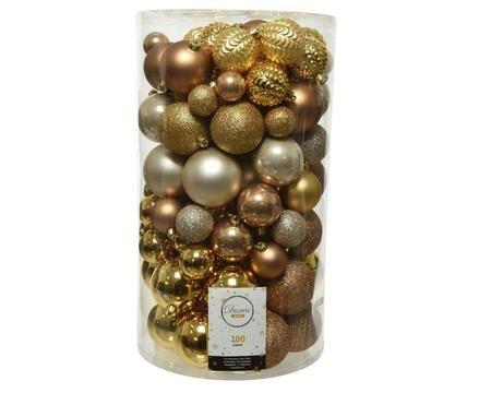 Pack Of 100 Shatterproof Baubles Gold