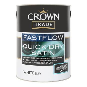 Crown Fastflow Quick Drying Satin White 5L