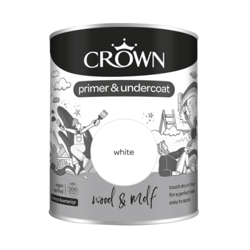 Crown Qd Wood Mdf Primer Undercoat  White 750ml