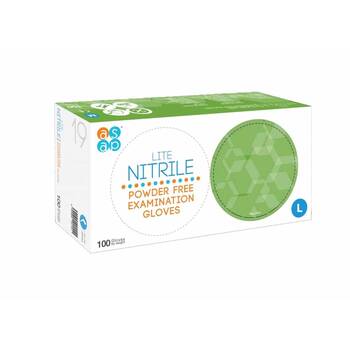 Asap Lite Nitrile Pf Gloves Blue Large 100pk Large