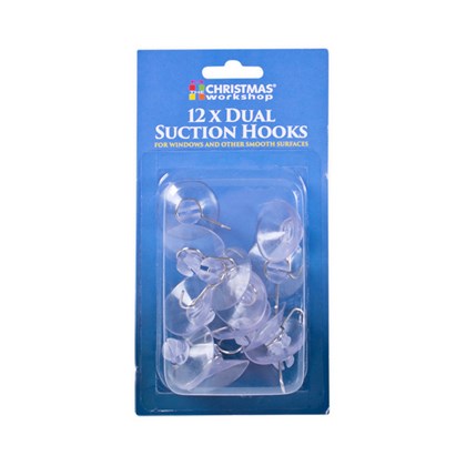 12Pc 12X32mm Suction Hooks Clear