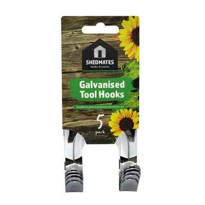 5 Pack Galvanised Tool Hooks
