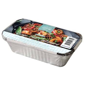 6 Pack Of Large Foil Food Containers With Lids