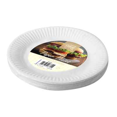 30 Pack Of 7 Inch White Paper Disposable Plates (K
