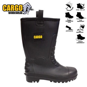 Cargo Decca Pvc Rigger Boot Lined Size 11