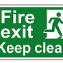 Fire Exit Keep Clear - Pvc Sign (300 X 200mm)
