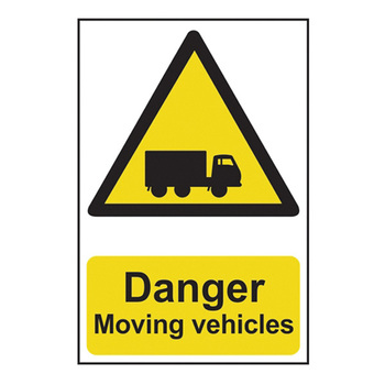Danger Moving Vehicles - Pvc Sign (400 X 600mm)