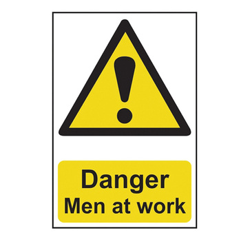 Danger Men At Work - Pvc Sign (400 X 600mm)