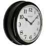 Black Deep Wall Clock 10In Plastic