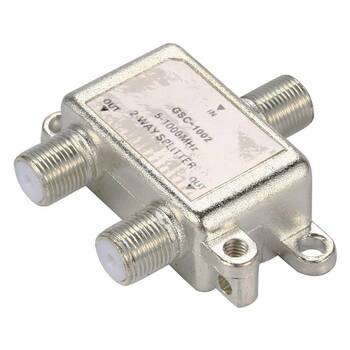 Tv F Plug 2 Way Metal Splitter