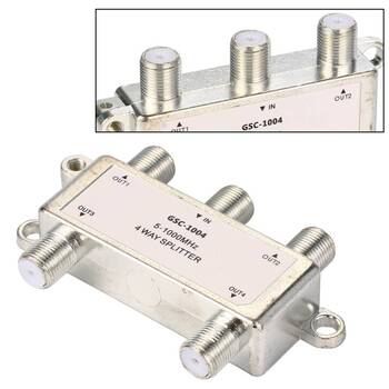 Tv F Plug 4 Way Metal Splitter