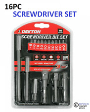 Dekton 16 Pce Socket Adaptors + Bitholder Set