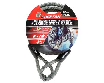 Dekton 10mm X 1.8M Flex Steel Lock Cable