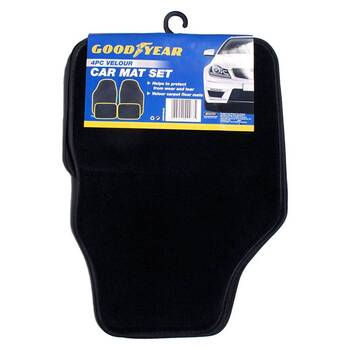 Goodyear Velour 4 Pce Car Mat Set