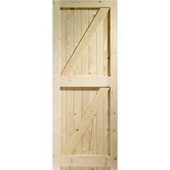 Frame & Sheeted Red Deal Door 82" X 34"
