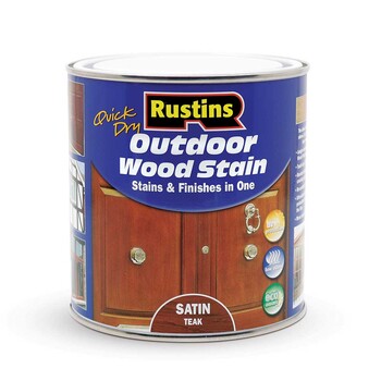 Rustins 1 Litre Woodstain Satin Teak Q/D