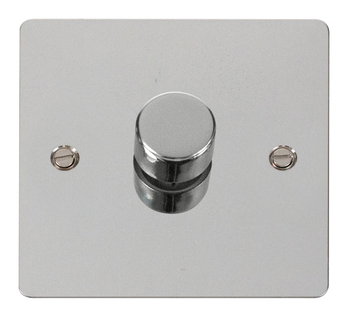 Define Flat Plate Polished Chrome 1 Gang 2 Dimmer Switch