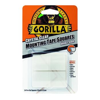Gorilla Mounting Tape 2.5Cm Squares Clear