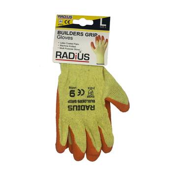 Radius Builders Grip Gloves Size 9 Large