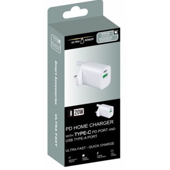 Ultrapower 20w USB C PD Port & USB A Home Charger