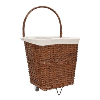 Home Collection Natural Wicker Log Cart With Jute