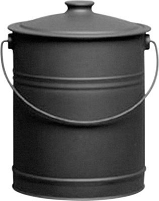 Home Collection Black Steel Coal Bucket With Lid