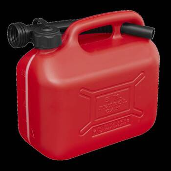 Petrol Fuel Can 10Ltr Red Plastic With Nozzle