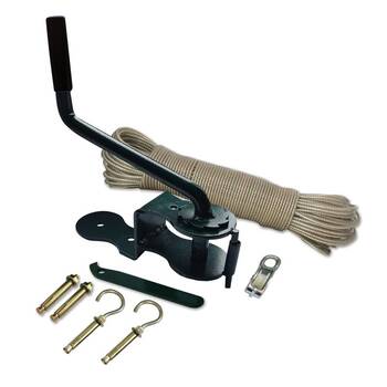De Vielle Premium Complete Clothesline Winder Kit - Dark Green
