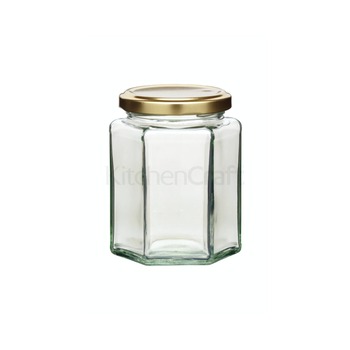 Home Made 340Ml Hexagonal Jar With Twist-Off Lid