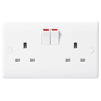 2 Gang 2 Way Switched Socket 13 Amp