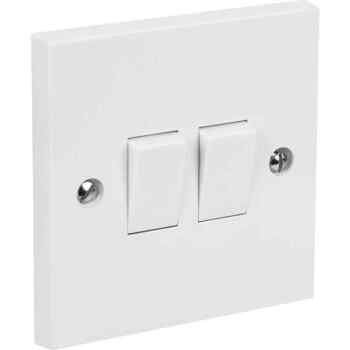 White 2 Gang 2 Way Switch