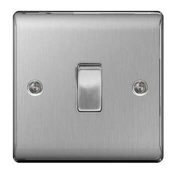 1 Gang Intermediate Switch Brushed Steel