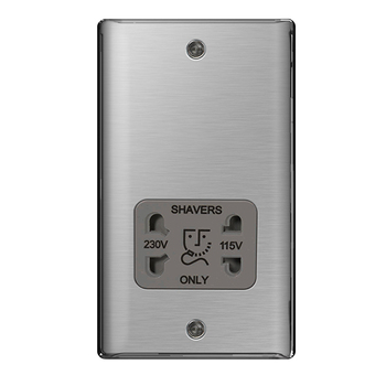 115/220 Dual Voltage Shaver Socket Grey Insert