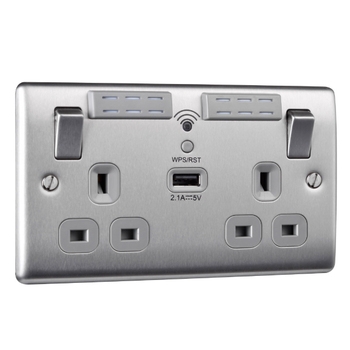 Nexus Metal Wi-Fi Extender Socket Grey