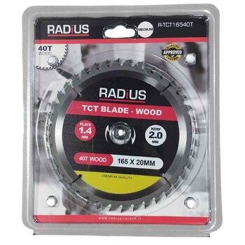 Radius Tct Blade 165mm x 20mm x 40t - Wood
