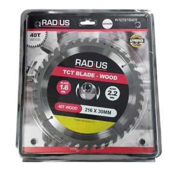 Radius Tct Blade 216mm X 30mm X 40t - Wood