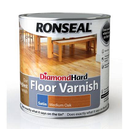 Ronseal Diamond Hard Floor Varnish Medium Oak 2.5Lt