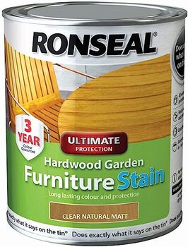 Ronseal Hardwood FurnIture Stain Natural Matt 750ml