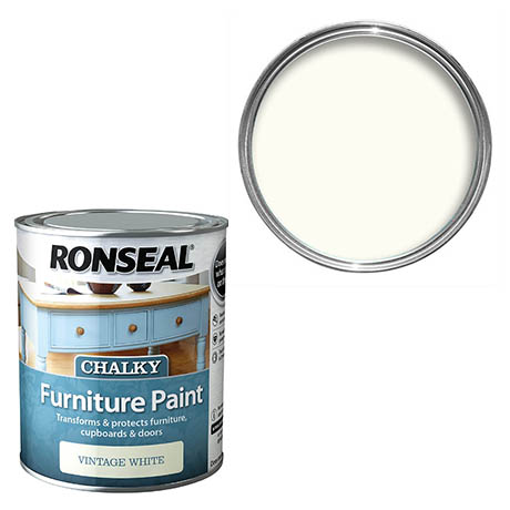 Ronseal Chalky Furniture Paint Vintage White 750Ml