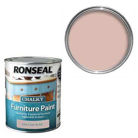 Ronseal Chalky Furniture Paint English Rose 750Ml