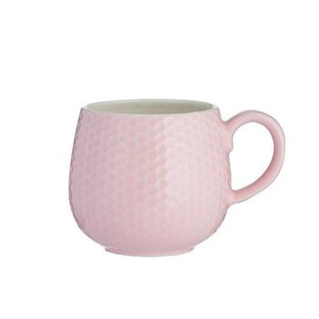 Embossed Honeycomb Pink Mug