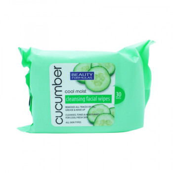 Beauty Formulas Facial Wipes Cucumber 30pk