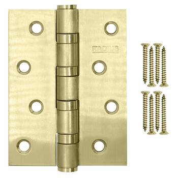 Radius Brass 4In Ball Bearing Hinges Clam (Pair)