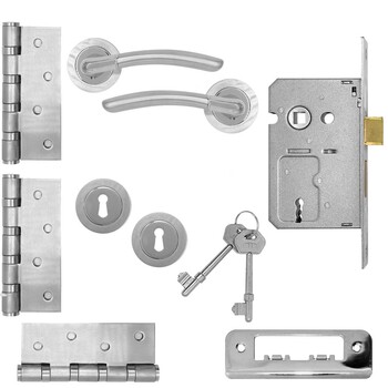 Radius Thames On Rose Lockset With Hinges